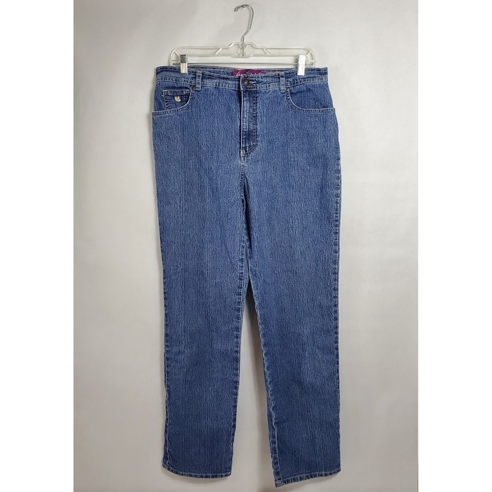Gloria Vanderbilt Amanda Jeans Women's Size 14 Medium Wash Straight Leg Denim